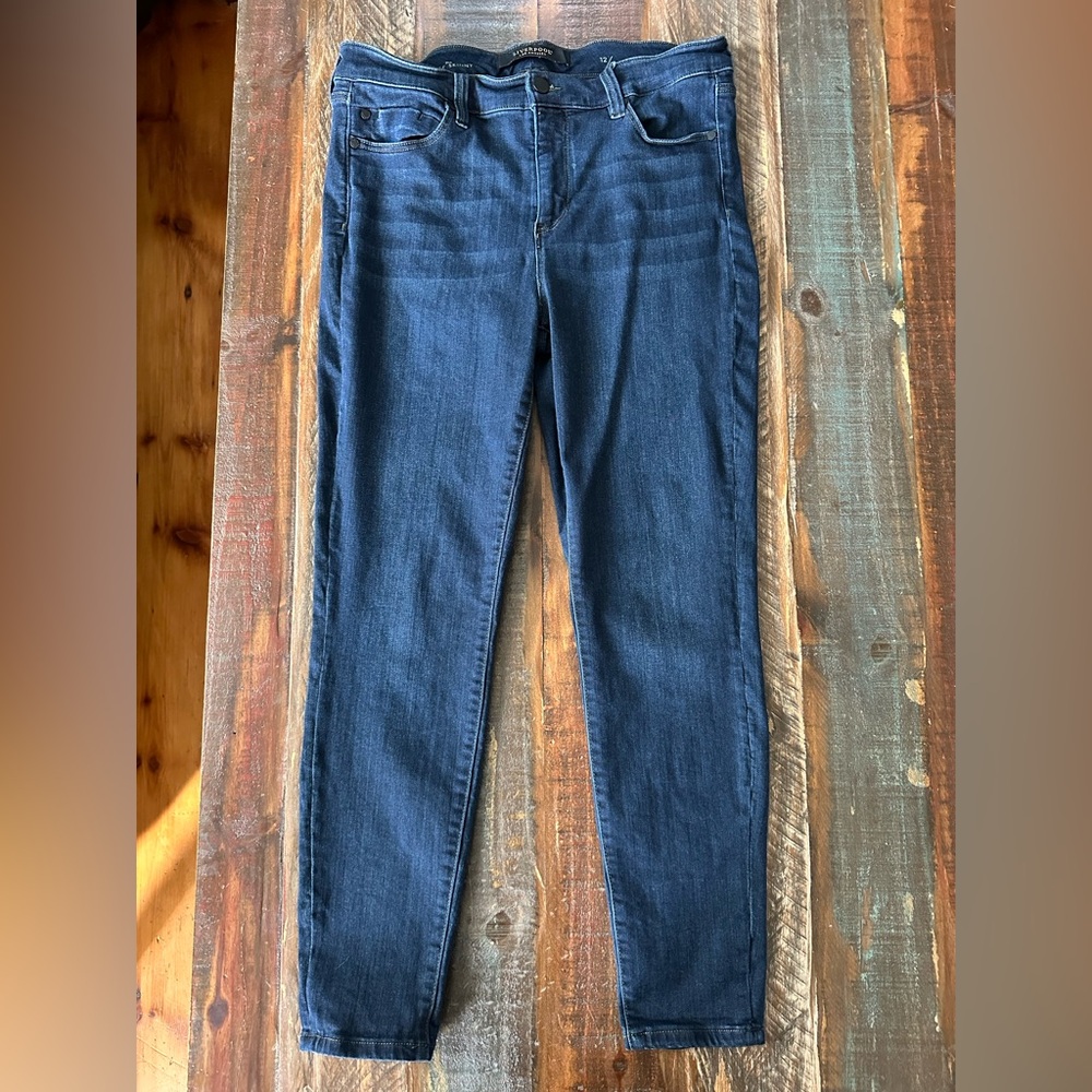 Liverpool Women’s 12/31 The Ankle Skinny Dark Blue Wash Stretchy Jeans